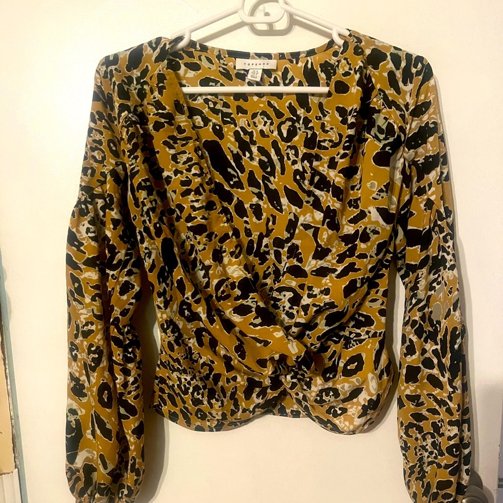 Top shop size 4 cheetah print top